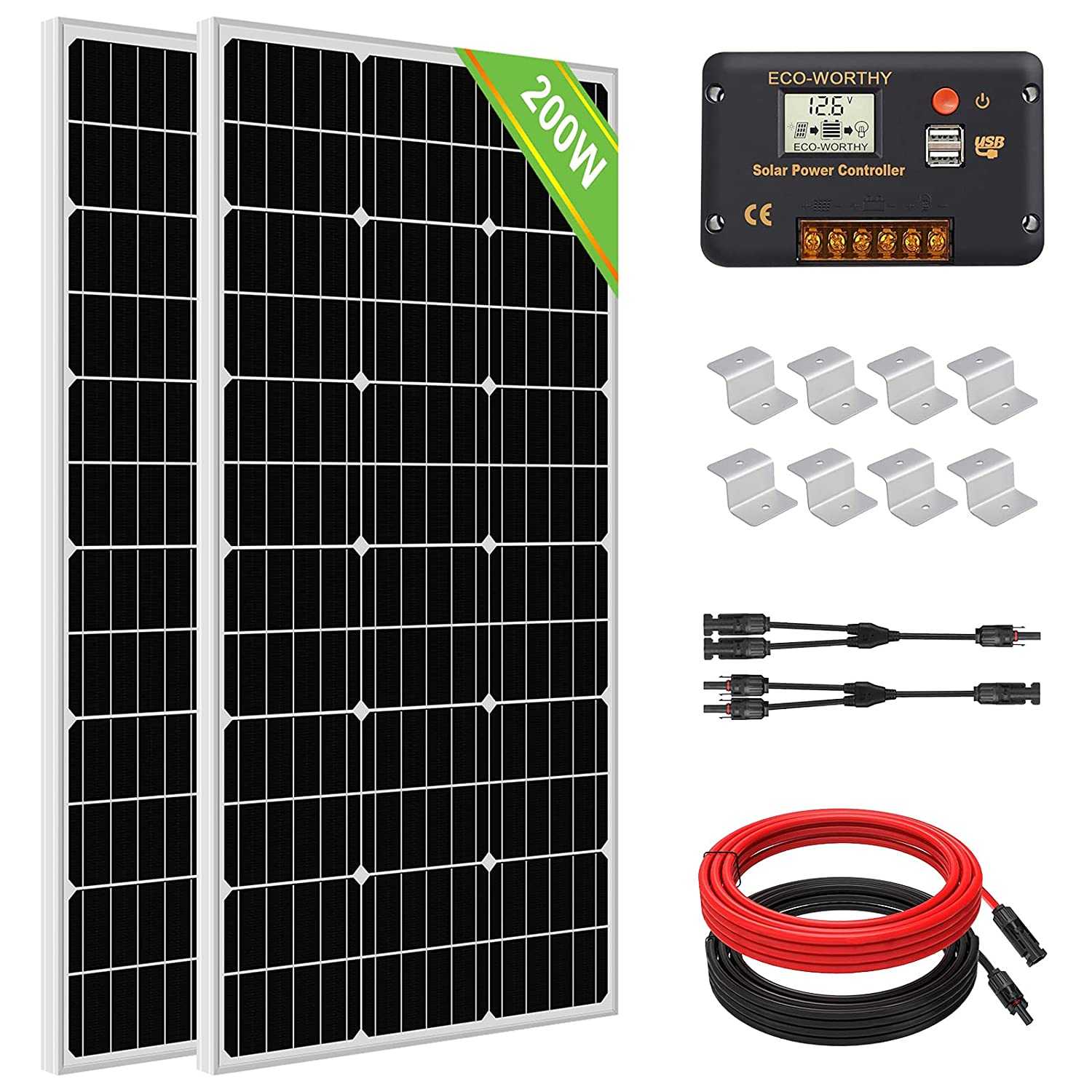  ECO-WORTHY 200 Watts Solar Panel Kit Off-Grid System